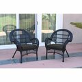 Jeco W00211-C-2-FS017 Santa Maria Black Wicker Chair with Black Cushion, 2PK W00211-C_2-FS017